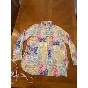 Long Sleeve Paisley Floral Button-Up Shirt